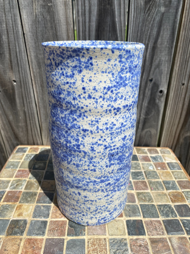 Tall Blue Speckle Vase