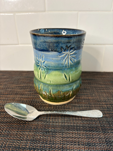 Blue/Green Carved Cup