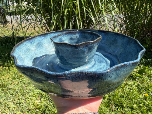 Blue Chip and Dip Bowl