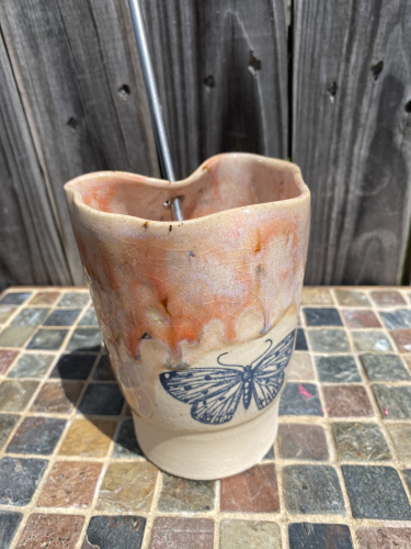 Pink Butterfly Travel Cup
